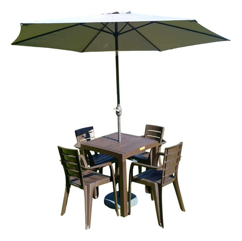 Parasol 3 Mts Base En Concreto De 24 Lbs Comedor Baru 4 Ptos