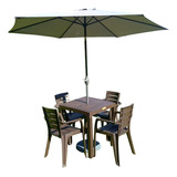 Parasol 3 Mts Base En Concreto De 24 Lbs Comedor Baru 4 Ptos