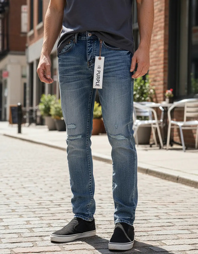 . Vaqueros Vintage Rasgados De Purple Brand Para Hombre .