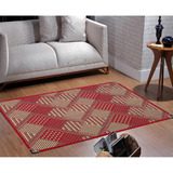 Tapete Sisal Sala 1,50 X 2,00 Antiderrapante Vermelho S-565