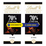 Chocolate Lindt Excellence 70% Cocoa Amargo 100gr. X2