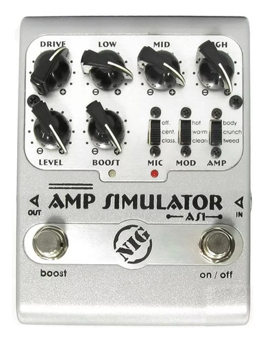 Pedal Amp Simulator Nig As1 Simulador De Amplificador Guitar