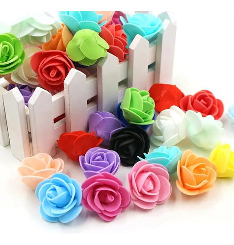 Flores Artificiales Cabezas De 2cm Flores Goma Eva Pack X100