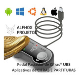 Pedal Passador De Cifras® Partituras Usb Android-ios-windows Cor Preto