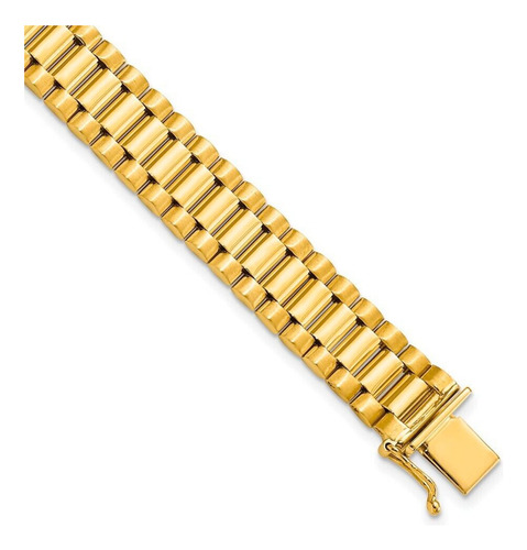 Pulsera Rolex Jubilee Reversible Oro 14k 21cm 10mm Italy Color Dorado Diámetro 6 Cm Largo 18 Cm