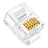 Plug Conector Rj12 6x6 Macho 10 Unidades P/ Crimpagem