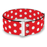 Cinturón Con Hebilla Para Mujer Minnie Mouse Dots Rojo Blanc
