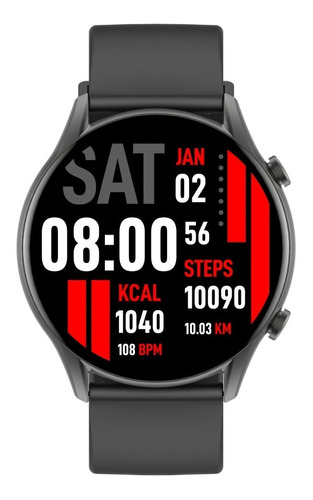 Smartwatch Kieslect Kr 1.32  Caja 45.7mm De  Metal  Negra, Malla  Negra De  Silicona