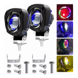 Faros Auxiliares Led Niebla Ojo De Ángel Rgb Para Moto