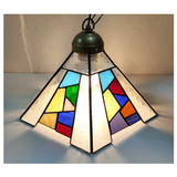 Lámpara Colgante Vitraux Tiffany 30 Cm  Vidrio Multicolor  
