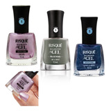 Kit Esmaltes Risque Diamond Gel Nova Cor 9,5ml Atacado 3 Cores