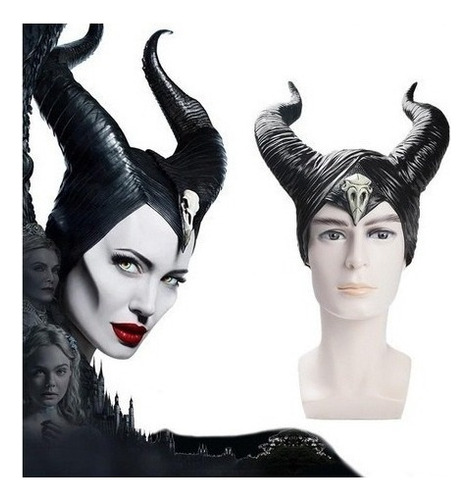 Máscara De Halloween Lazhu Maleficent Lady, Chapéu De Chifre