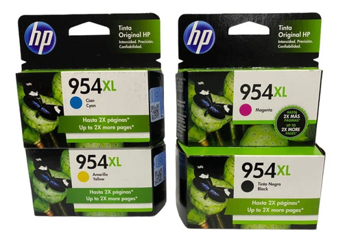 Pack Kit 4 Cartuchos Hp 954xl Bk Y Colores Facturado