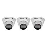 Kit 3 Câmeras Dome Vip 1220d Proteção Ip67 2mp Poe Intelbras