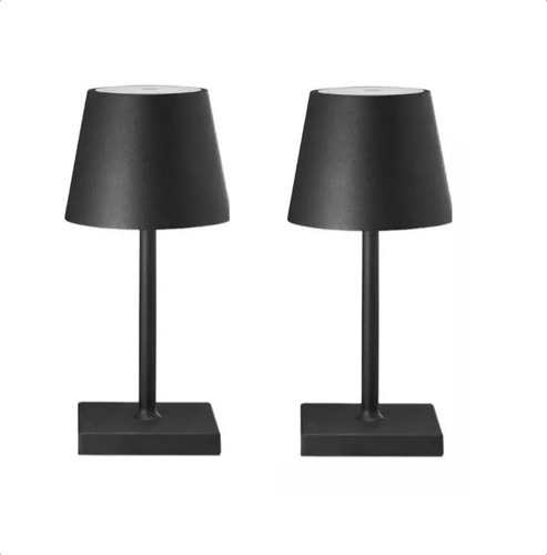 Lámpara Led Portátil Negra De Mesa Escritorio Recargable X2