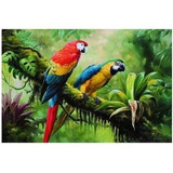 Cuadros En Oleo Pintado A Mano Guacamaya Sala Comedor Alcoba