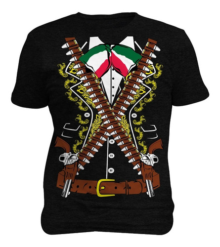 Vector Playera Mariachi Estilo Revolucionario. Editable