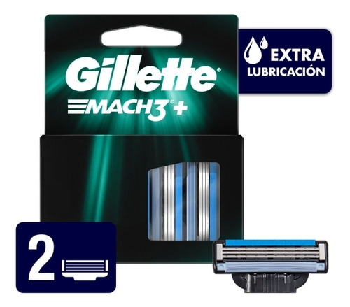 Repuesto De Afeitar Gillete Match3+ Con Extra Lubricacion 2u