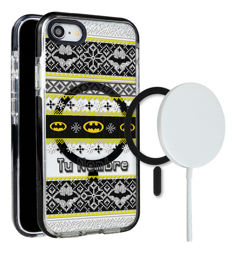 Funda Para iPhone Magsafe Batman Ugly Sweater Navidad Nombre