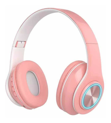 Auriculares Stereo Rosa Hedphones Led Bluetooh Pink Recargab