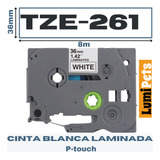 Cinta Tze-261 Para Rotuladora Brother Modelo Pt, 36mm X 8m