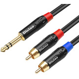 Cable 6.35mm Trs Macho A Dual Rca, 10 Pies/20 Awg