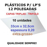 10 Plásticos P/ Capas Triplas Lp Vinil Trifold 0,20 Grossos