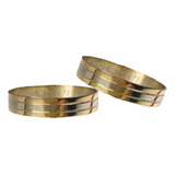 Par Alianzas Tricolor Oro 18k 4 Grs Casamiento Compromiso Bodas Novios 