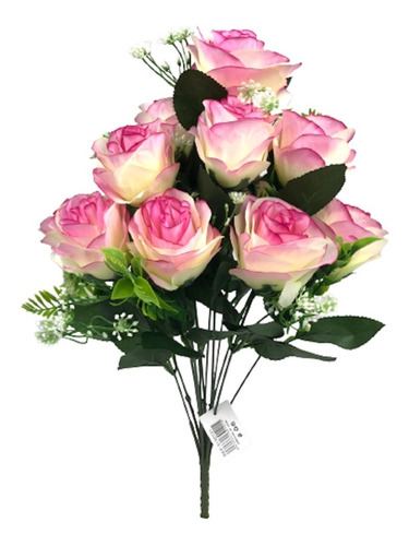 Ramo De Flores Artificiales Rosas Decoración Hogar 42cm