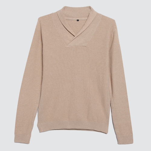 Saco Hombre  Shawl Neck Beige Algodón 60330036-2