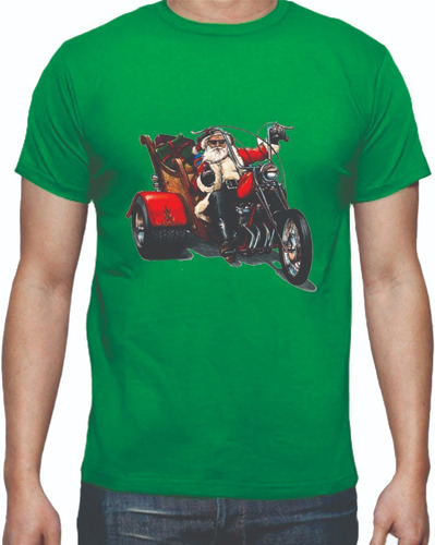 Camisetas Navideñas Navidad Papa Noel Santa Claus Harley
