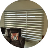 Cortina Double Vision Semi-blackout Com Bandô - 140x140cm