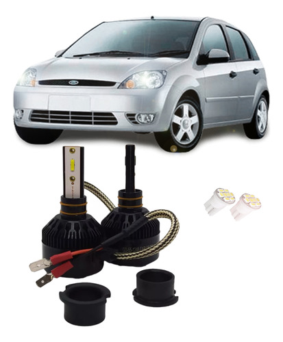 Kit Lâmpadas Led Tech One Farol Milha Ford Fiesta 2001 2002