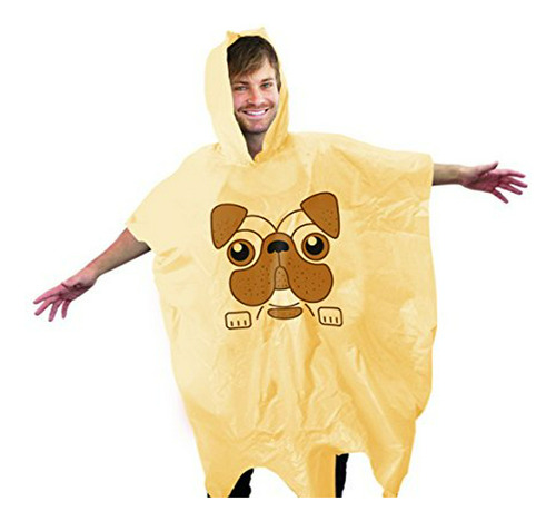 Maquillaje - Spinning Hat Men's Pug Poncho