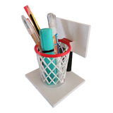 Portalapices Tablero Aro De Basquet Escritorio Lapicero 3d