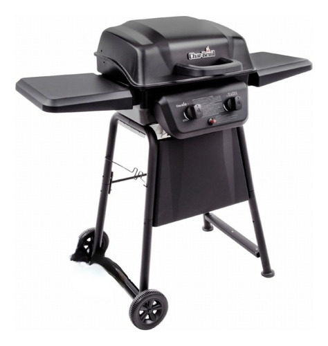 Asador A Gas 2 Quemadores Con Bandejas Laterales 67x45cm