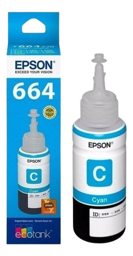 Tanque De Tinta (ecotank) Epson 664 Cian 70ml T664220-al