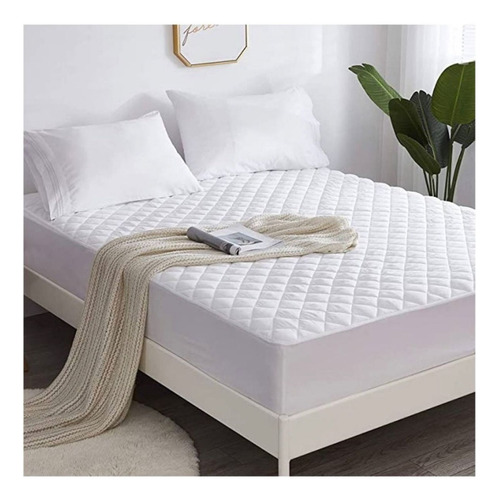 Cubre Colchón Acolchado Dos Plazas + Fundas Para Almohadas