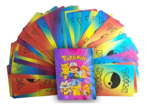 10 Tarjetas Rainbow Pokemon Pikachu Cartas Arcoiris Colores