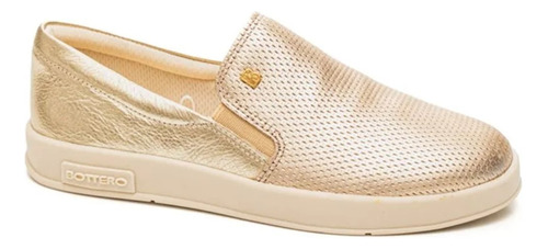 Tênis Casul Feminino Bottero Slip On Em Couro Calce Fácil 