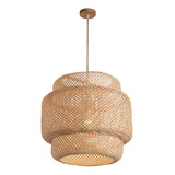 Lámpara Colgante De Techo De Bambú Artesanal De