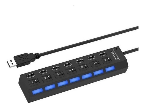 Hub 7 Puertos Multi Usb 2.0 Con Interruptor E Indicador Luz