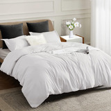 Set Duvet Cover + Plumón Cama Queen 4 Pzas Blanco Liso