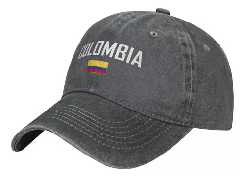 Gorra De Béisbol Con Bandera De Colombia, Lavada, Ajustable