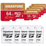 Gigastone - Tarjeta Micro Sd De 64 Gb, 5 Unidades, Cámara .