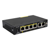 Switch 4 Bocas Poe 10/100 Cctv Cygnus S1004-60-s2 2 Uplink