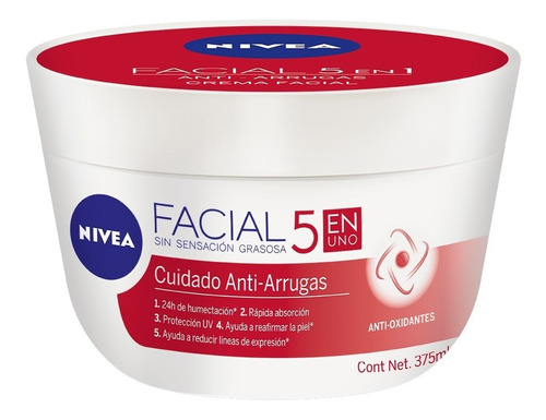 Crema Facial Nivea 5 En Uno Anti - Arrugas 375ml