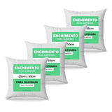Kit 4 Enchimento Refil Almofada 55x55 Fibra 100% Siliconada