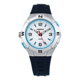 Reloj Mistral Hombre Análogo Con Luz Wr 100m Malla Azul 02 Bisel - Fondo