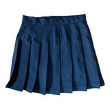 Pollera Tableada Azul Oscuro Colegial Coelgio Escuela